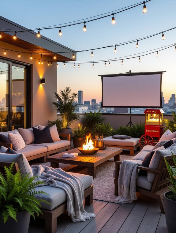 rooftop movie night