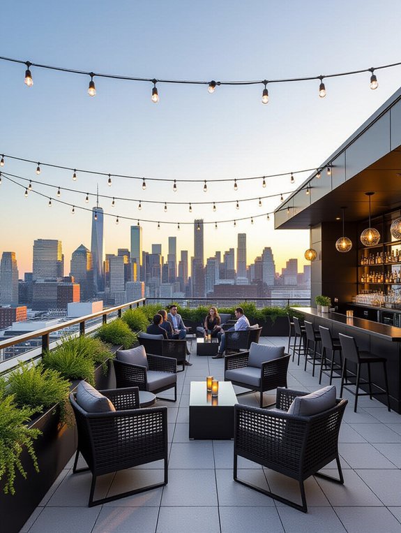 rooftop bar setup