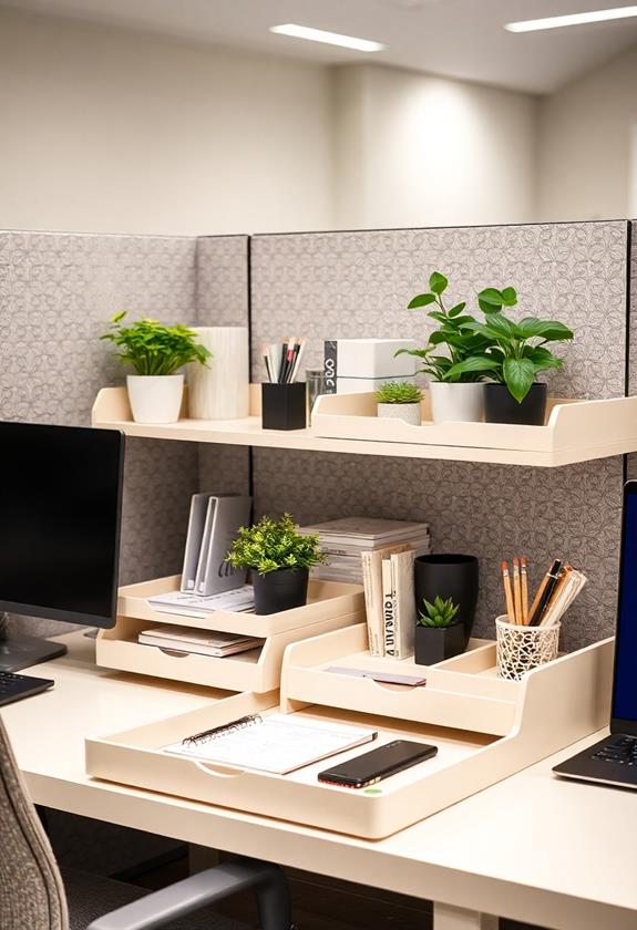 efficiently arrange using trays