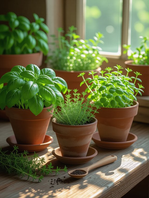 vibrant kitchen herb garden