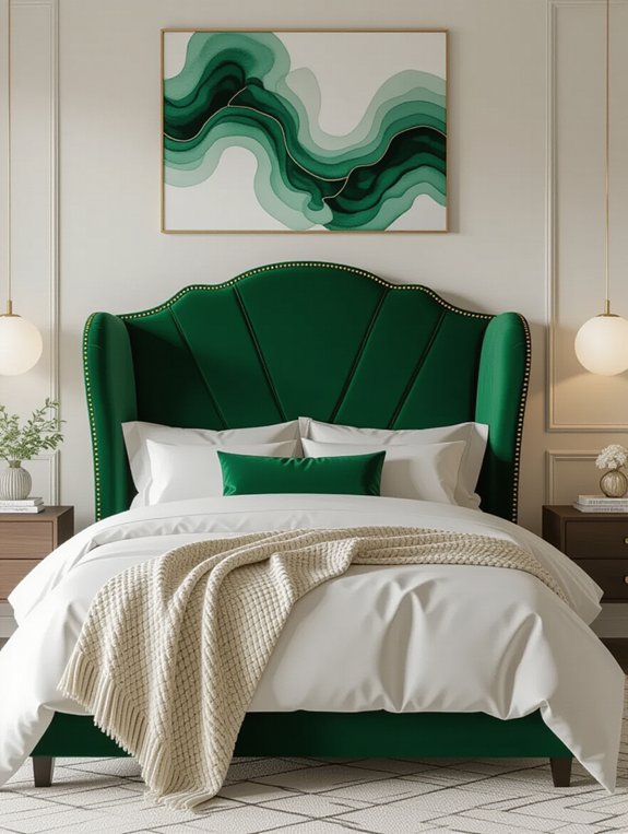 bedroom transformation with statement headboard