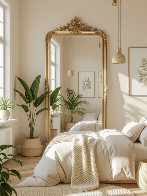 mirrors enhancing bedroom light