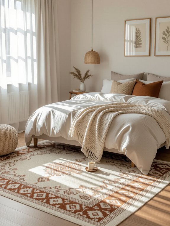layered area rugs for warmth