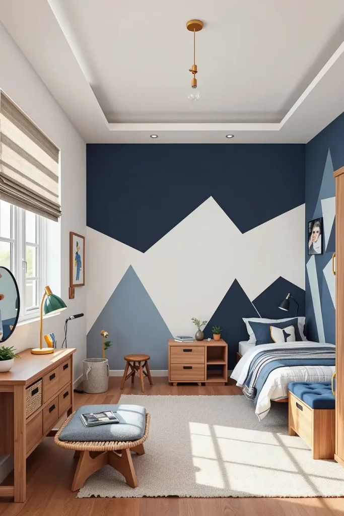 Accent Wall with Minimalist Furniture