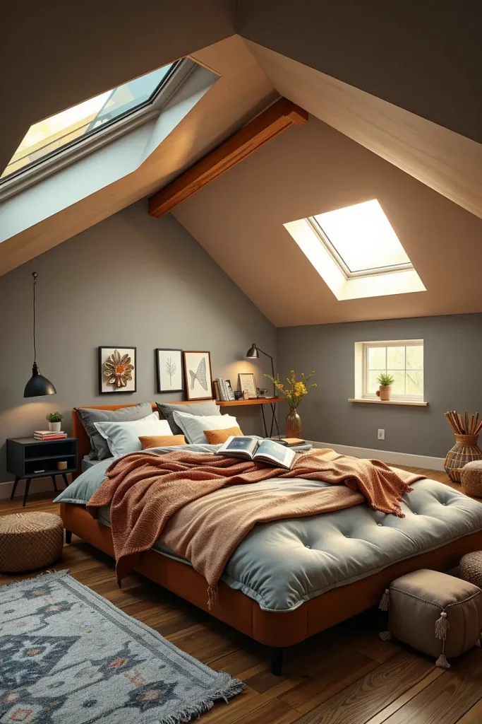 Cozy Attic Bedroom with Reading Nook