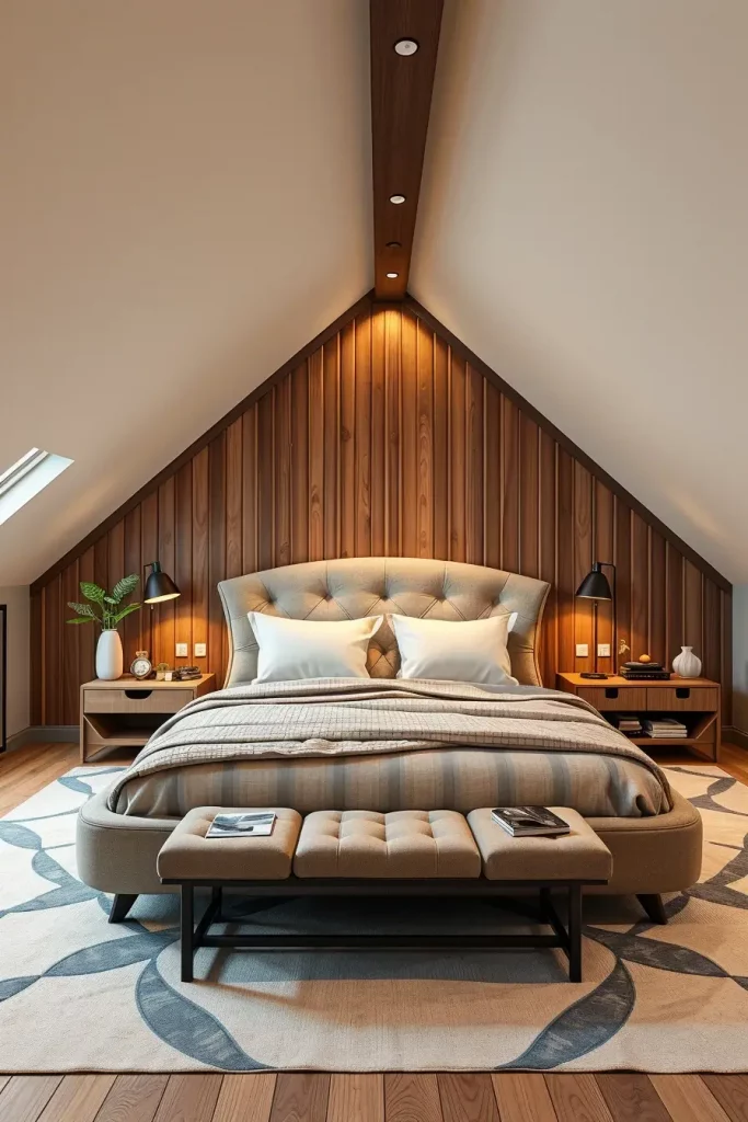 Designer Bed in Attic Bedroom