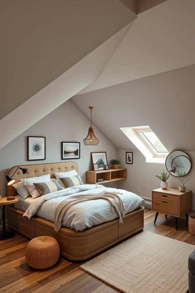 Space-Saving Furniture in Attic Bedroom