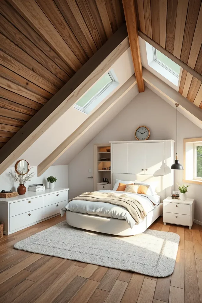 Built-In Storage in Attic Bedroom
