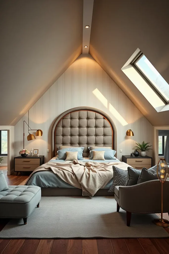 Statement Headboard in Attic Bedroom