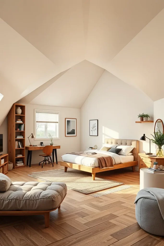 Functional Modern Attic Bedroom