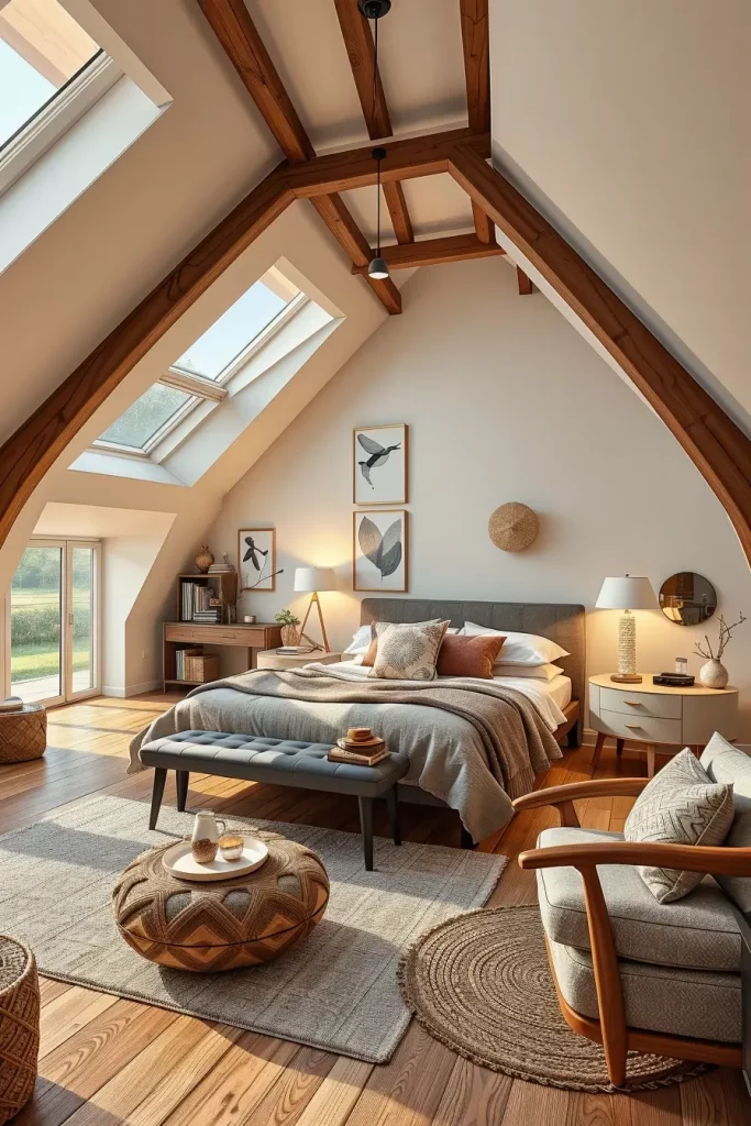 Modern Cozy Attic Bedroom