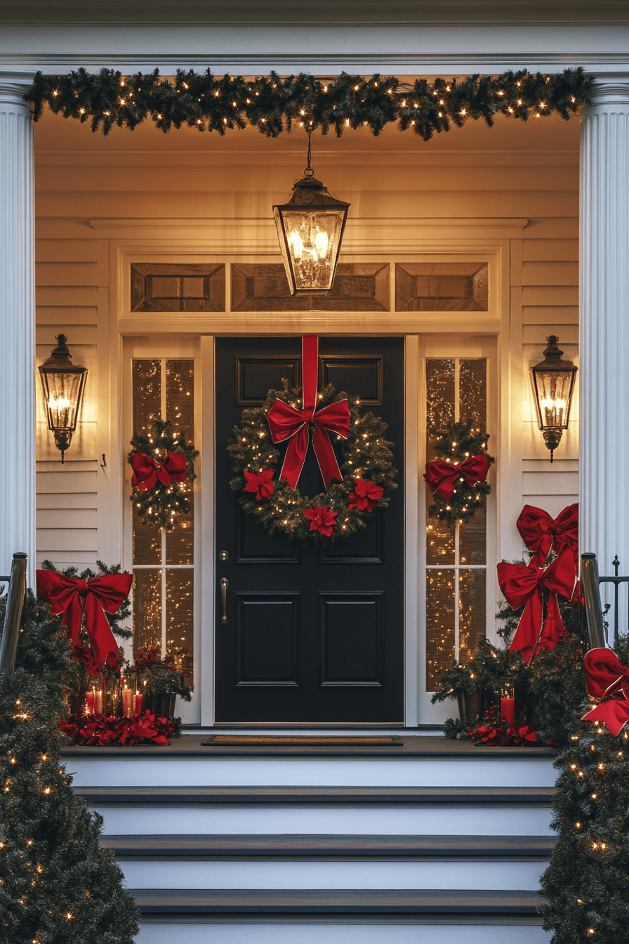 Ribbon-Accented Holiday Porch