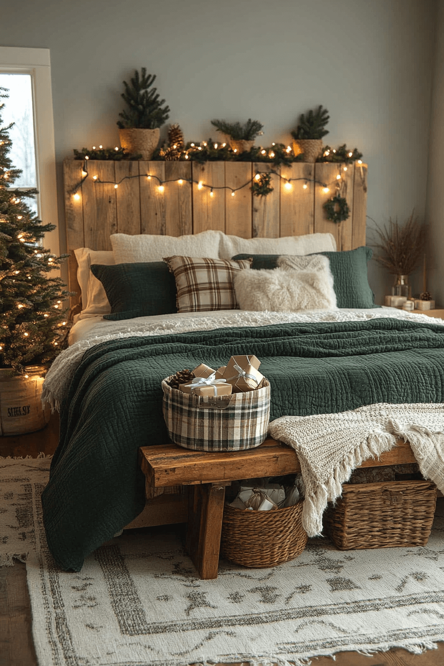 Rustic Modern Christmas Bedroom