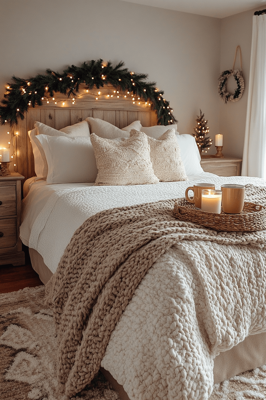 Warm Neutrals Christmas Bedroom