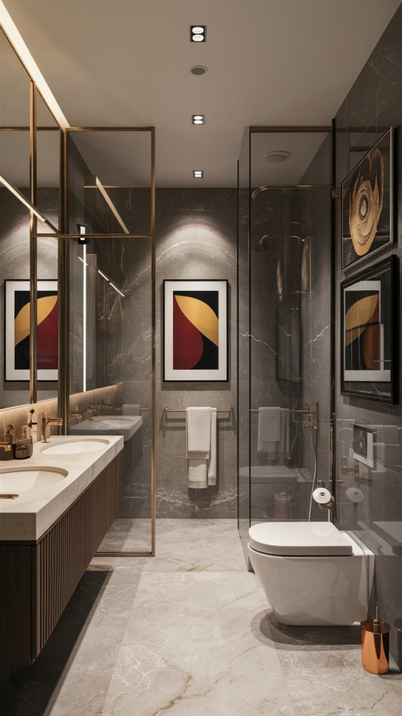 Bathroom gallery wall
