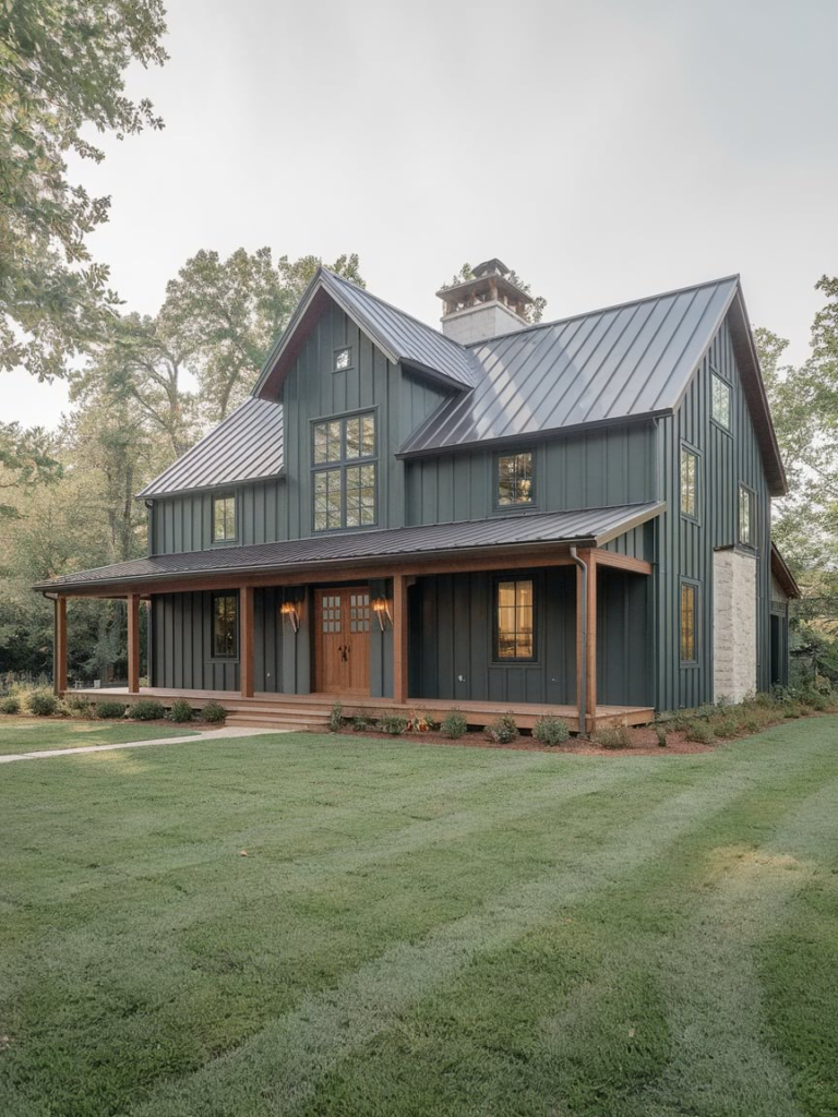 Rustic wood porch design