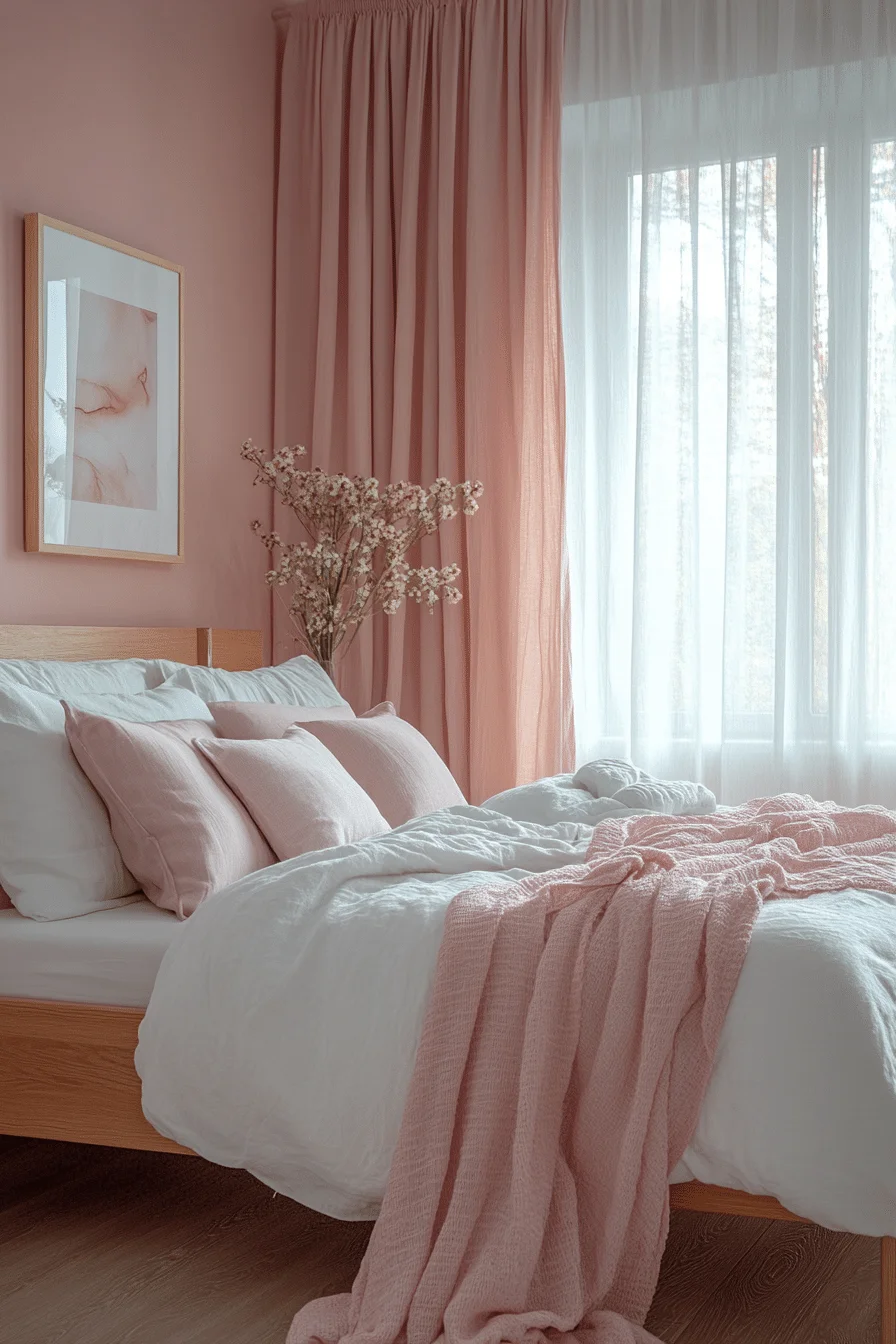 Pastel Pink Minimalist Bedroom