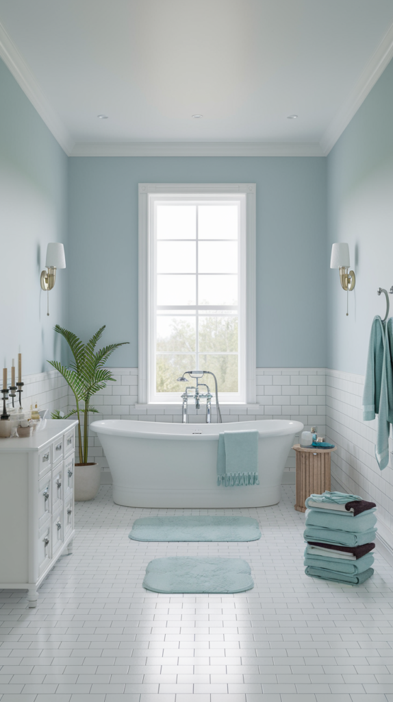 Bohemian bathroom with natural elements