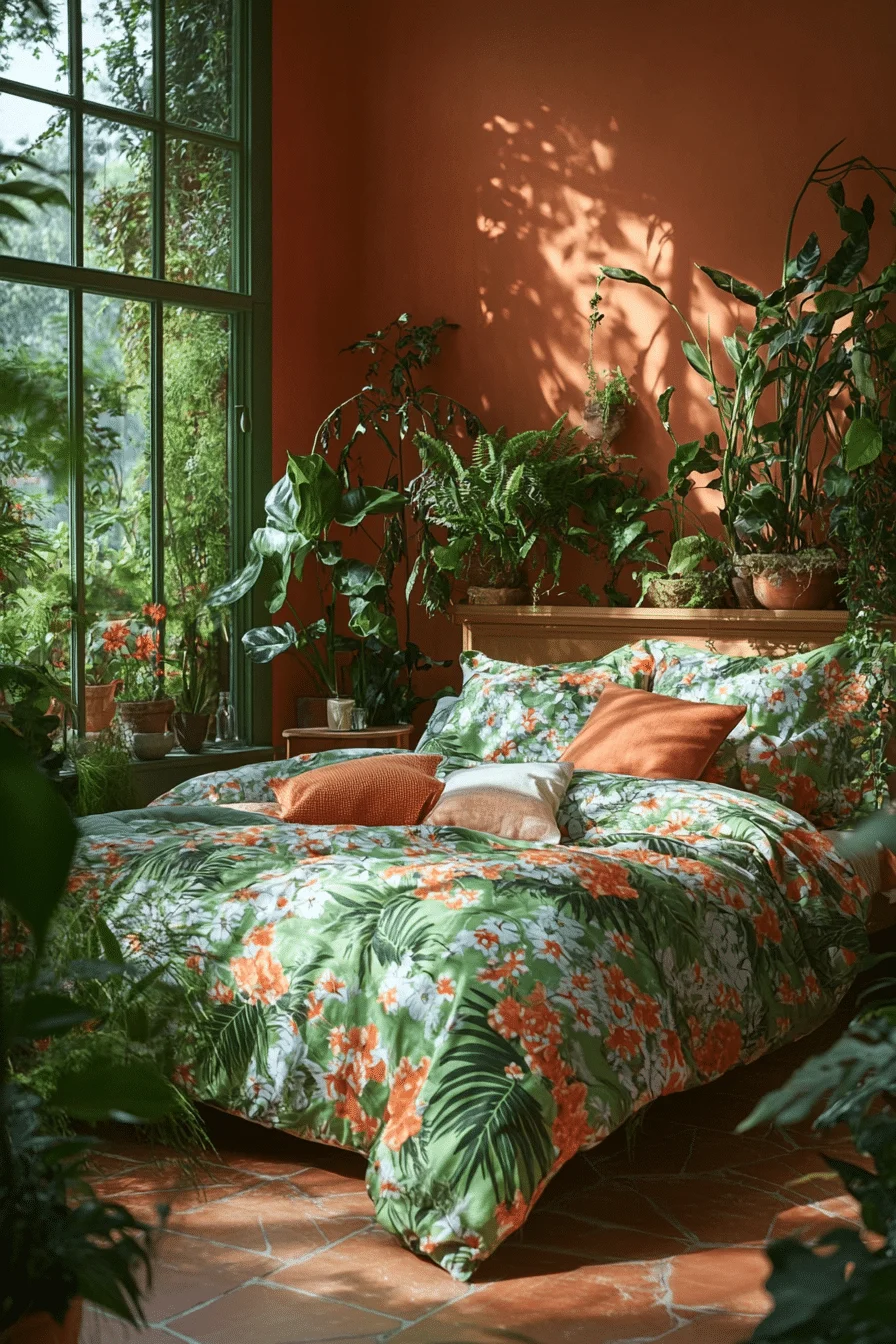 Green and Terracotta Bedroom Oasis