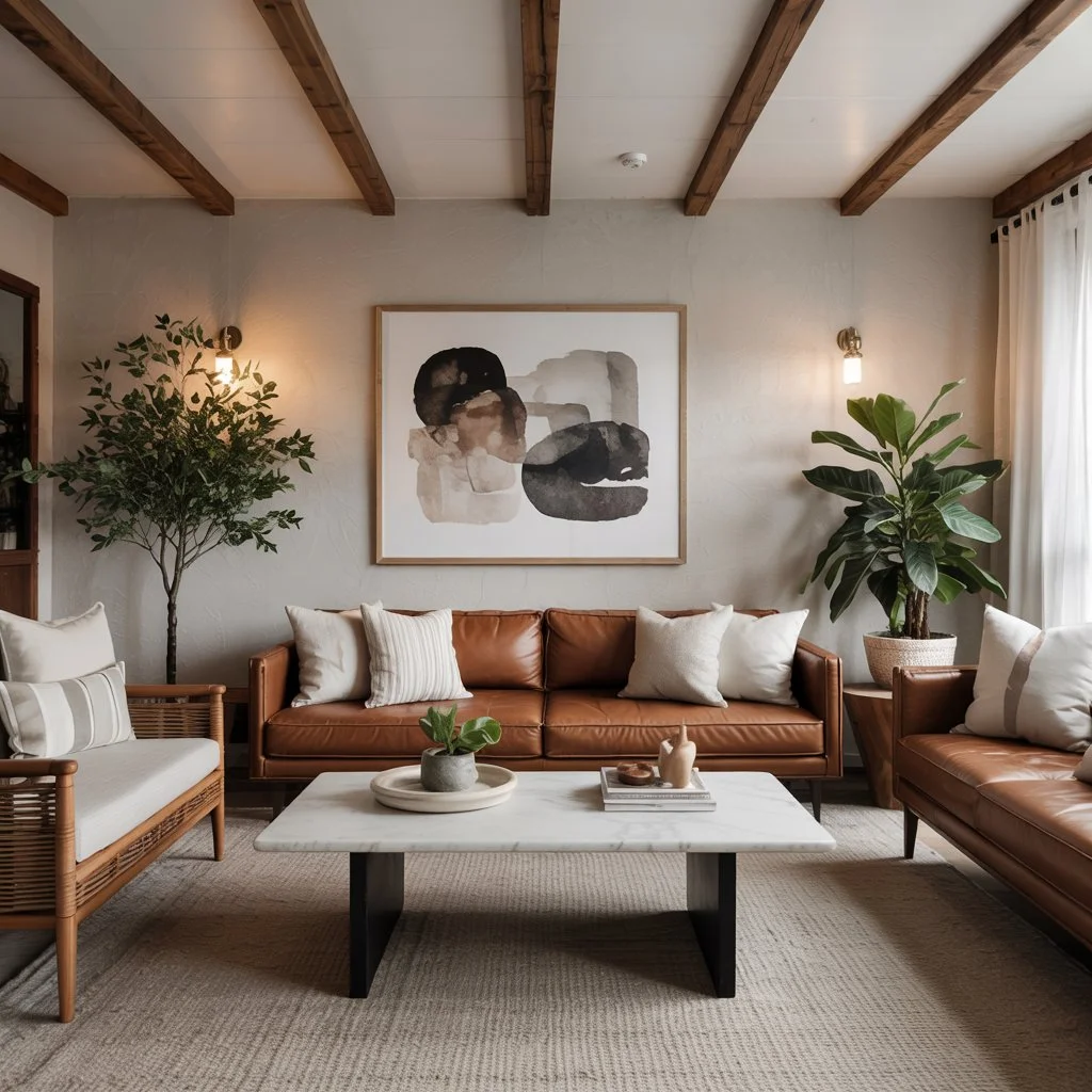 Minimalist organic modern living room