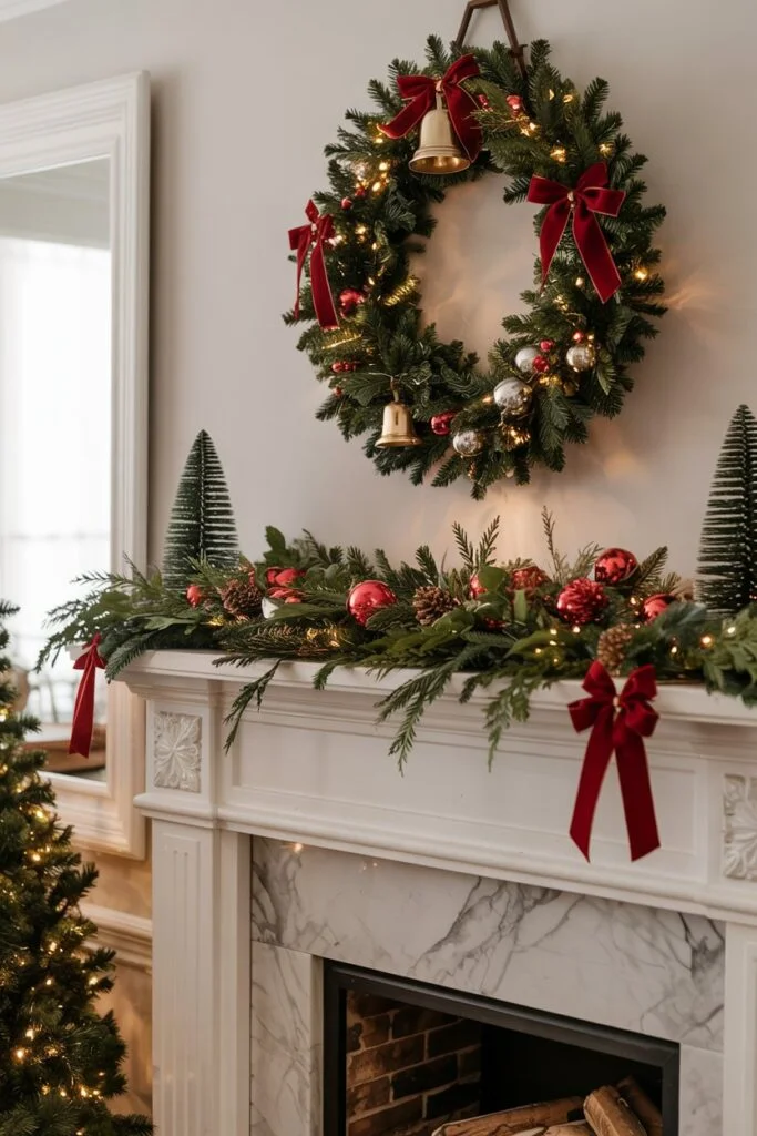 Evergreen Garland Mantel Decoration