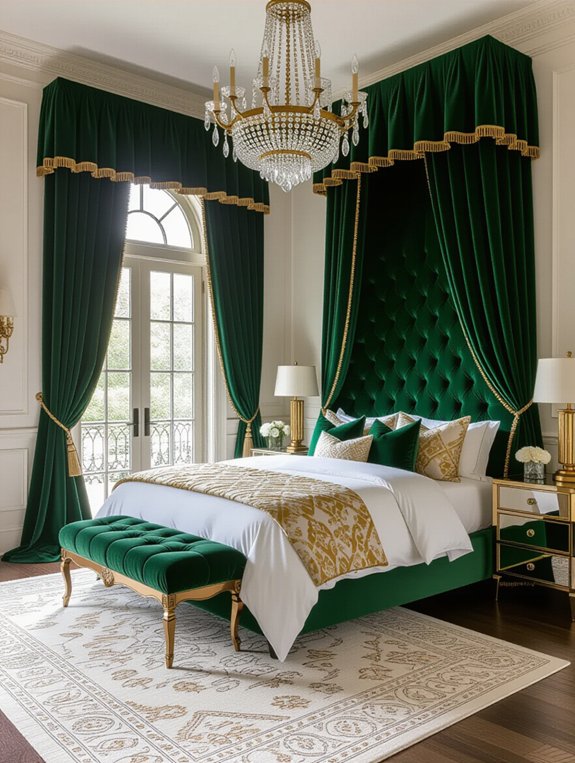 sumptuous velvet bedroom details