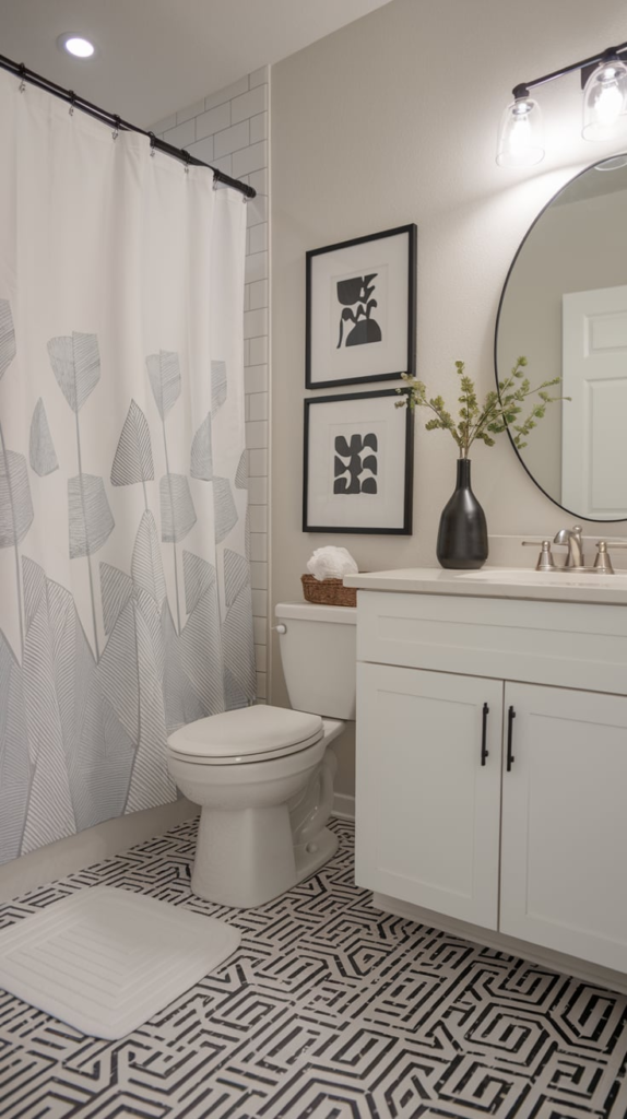 Minimalist guest bathroom with neutral colors