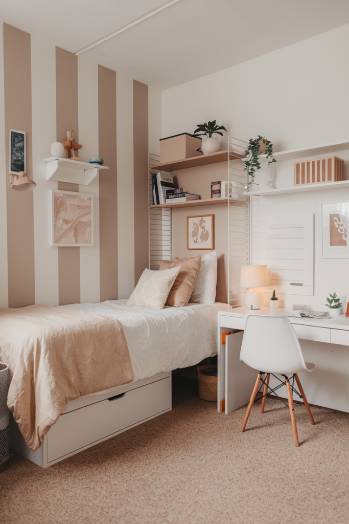 Earthy dorm room color palette