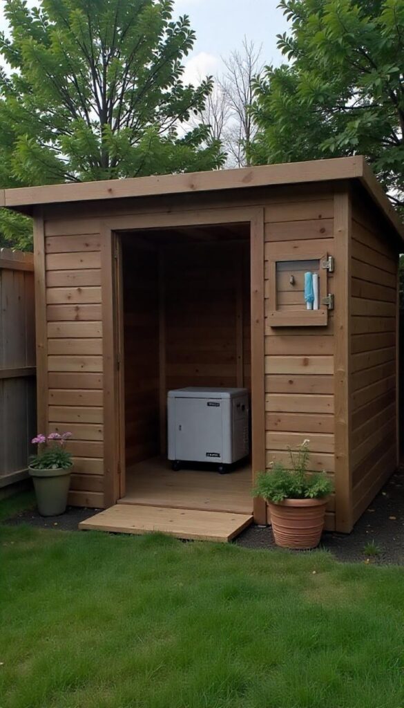 Basic plywood generator shed
