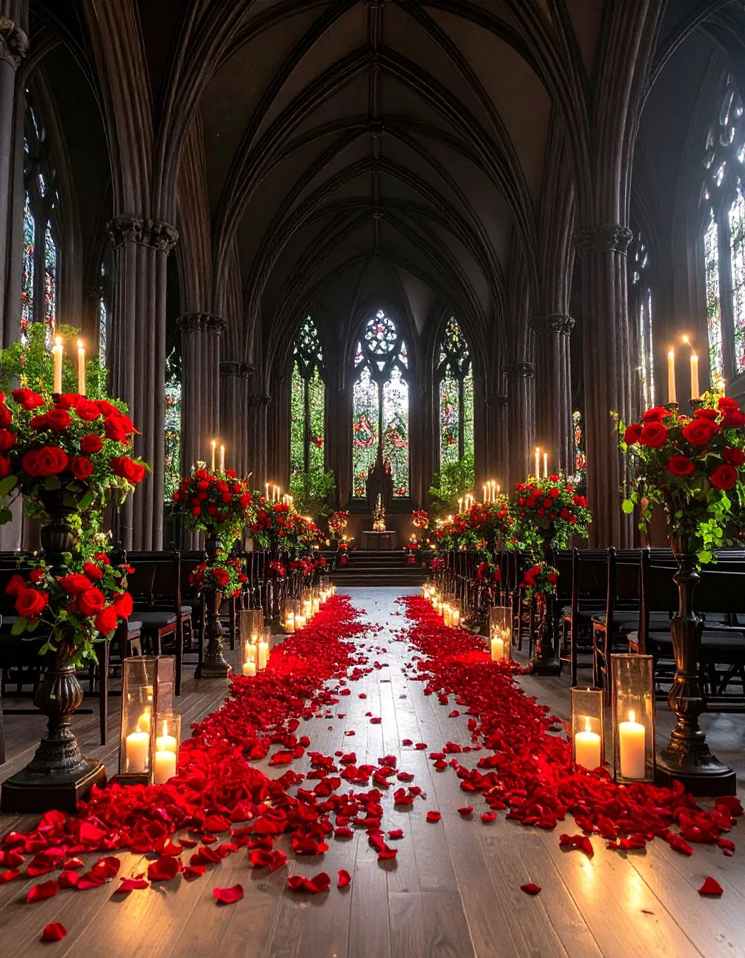 Gothic-Inspired Wedding Ceremony Decor