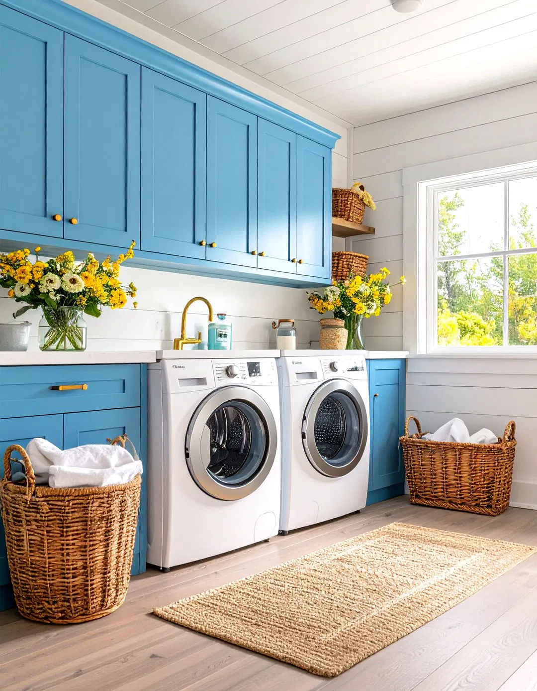 White Horizontal Shiplap with Farmhouse Sink