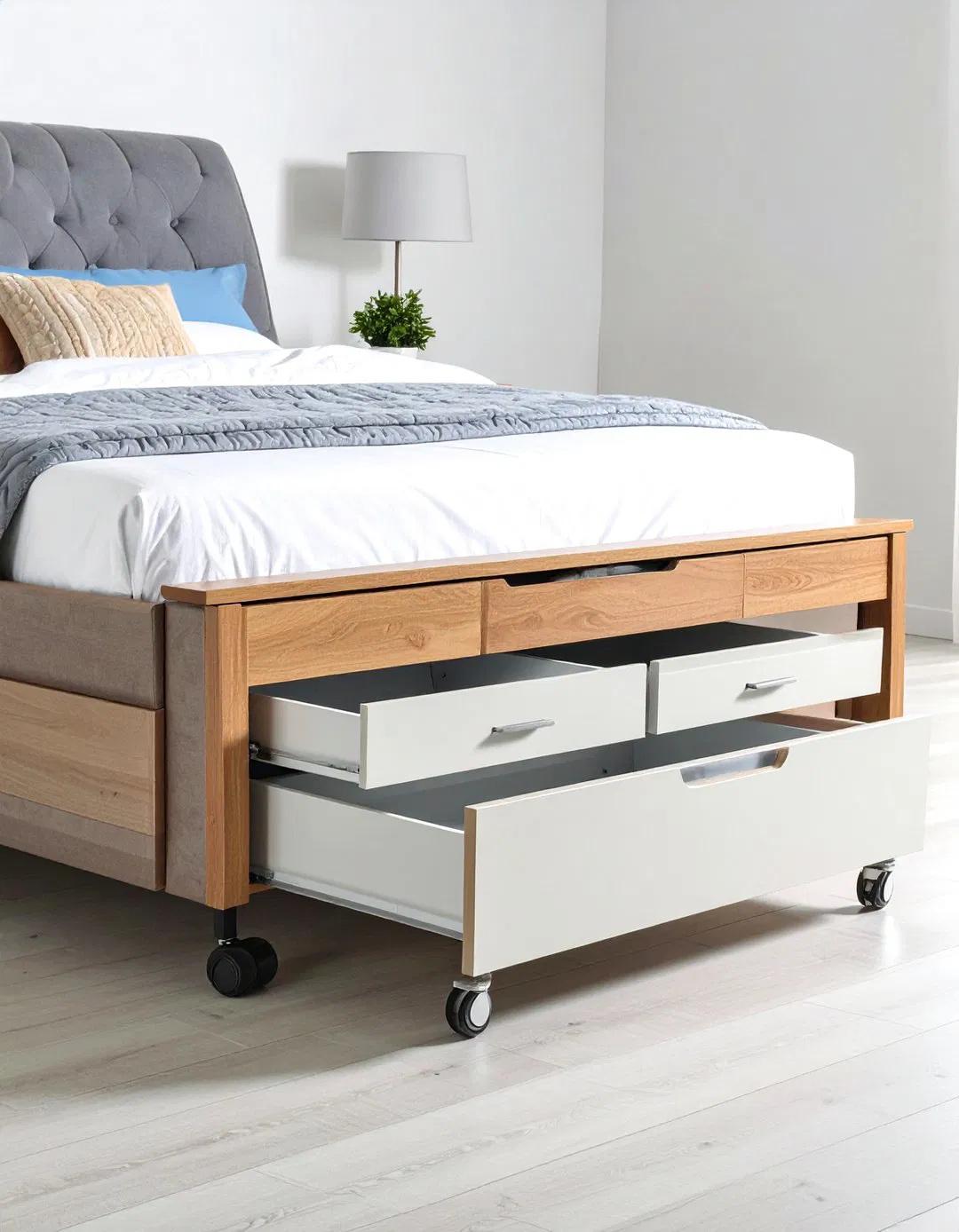 Under Bed Rolling Drawer System - Small Bedroom Storage