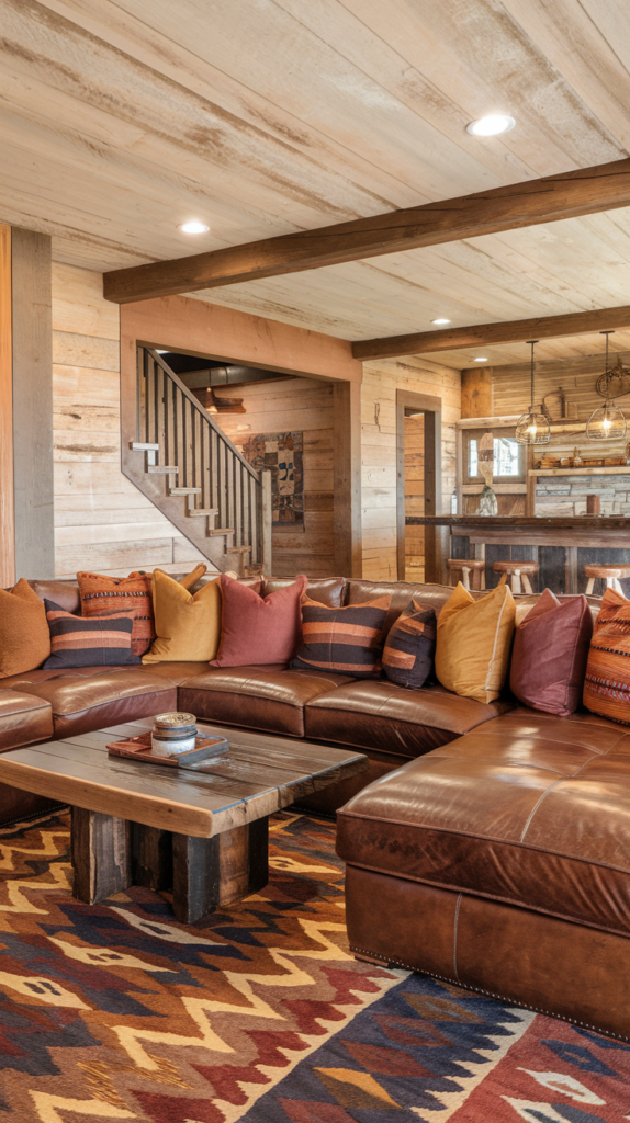Earthy tones in western living room