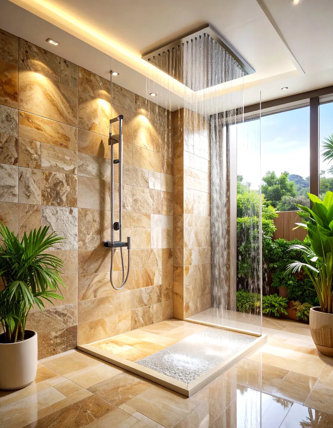 Natural Stone Rainfall Showers