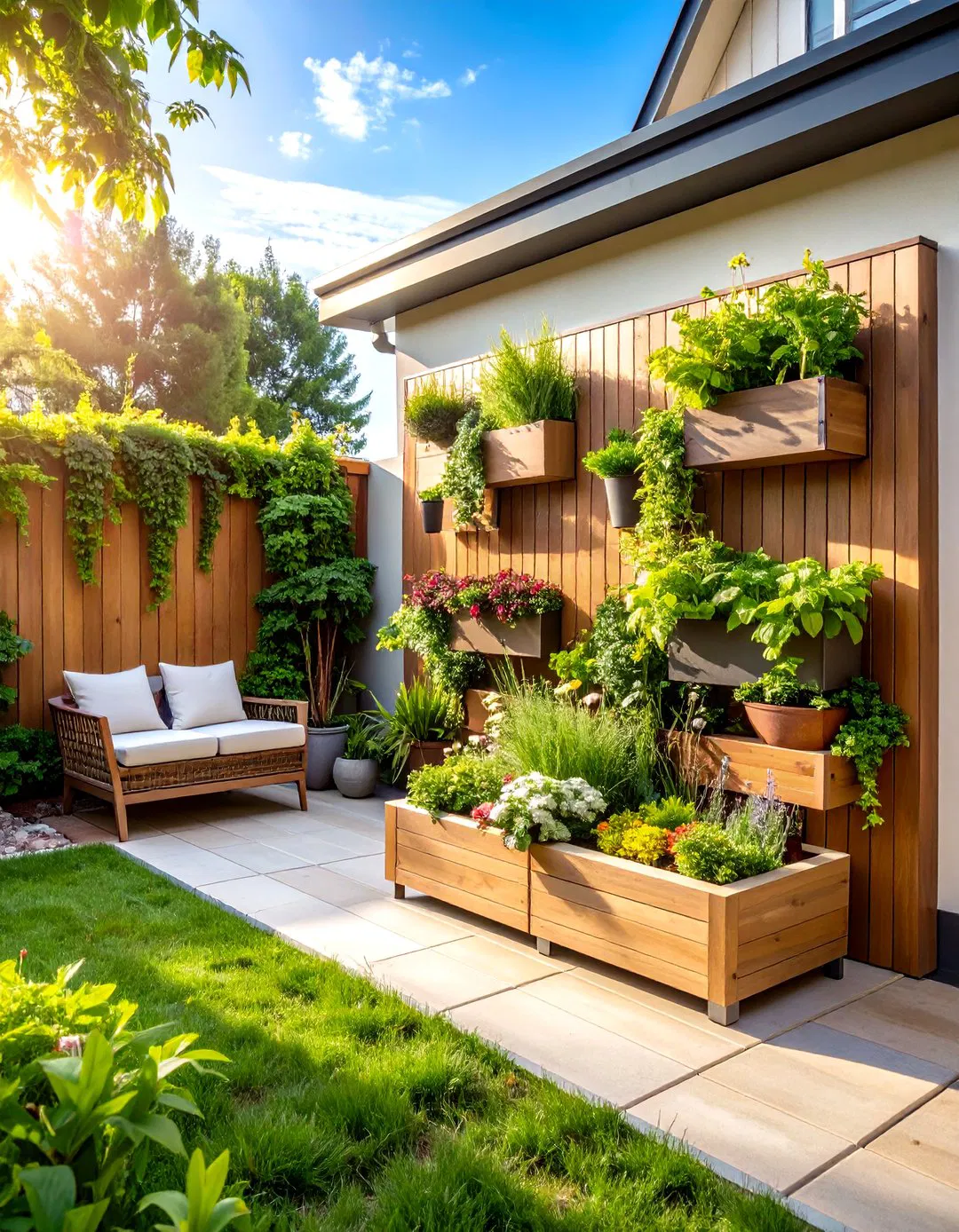 Vertical Garden Living Walls - Townhouse Backyard Ideas