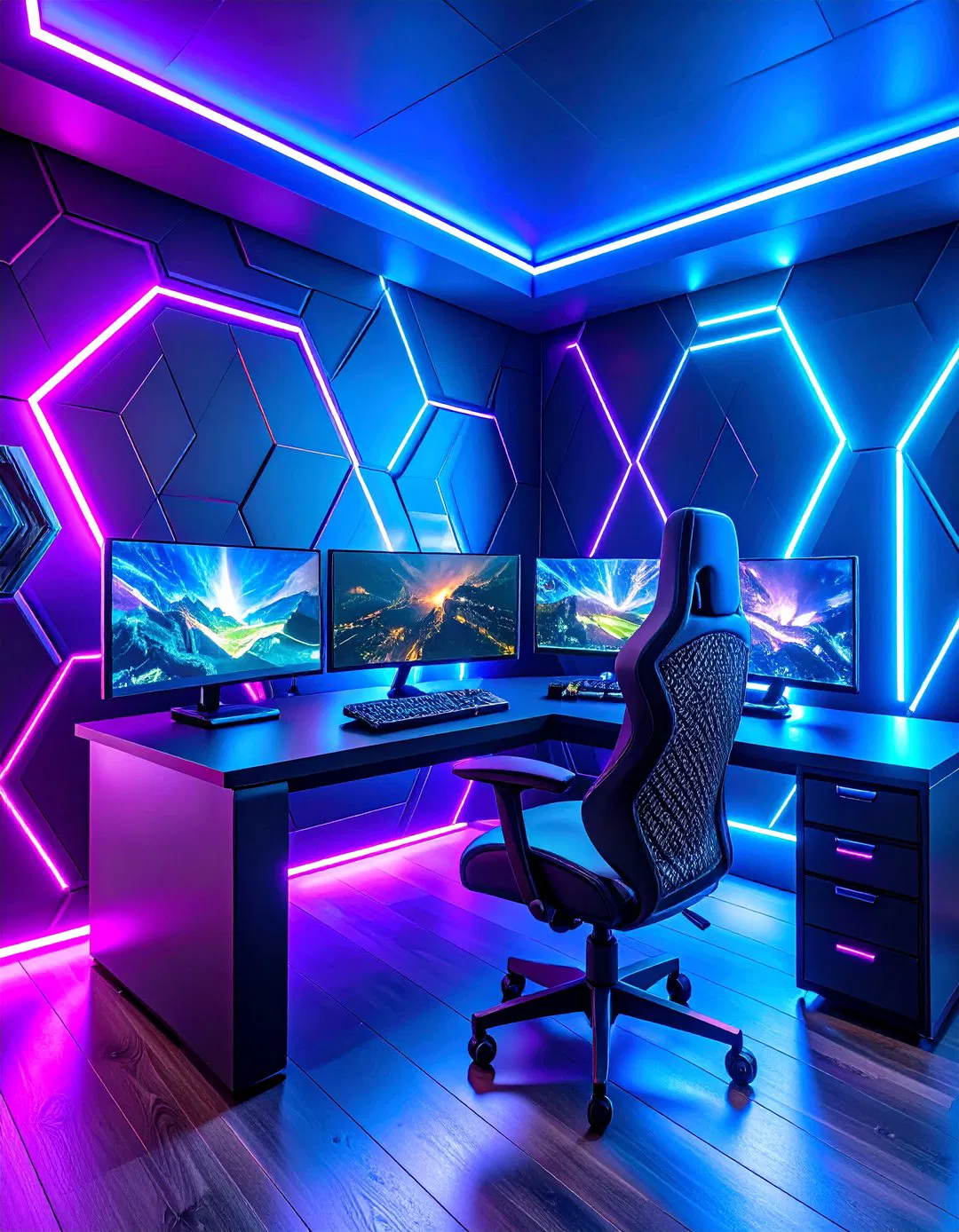 Neon-Infused Cyberpunk Lair