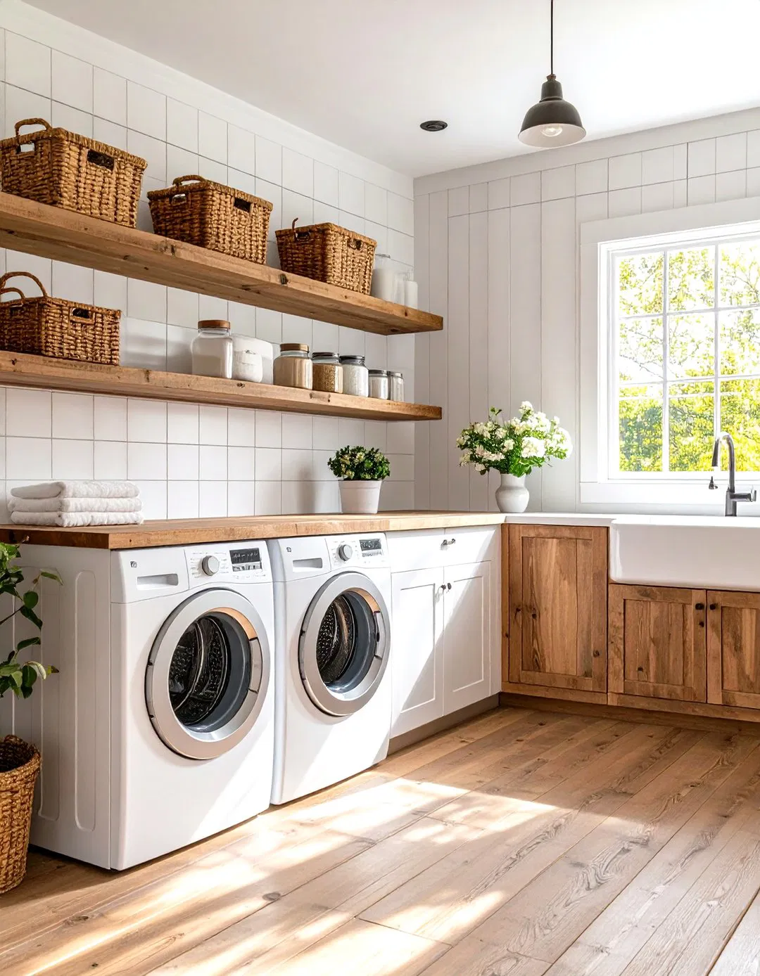 Farmhouse Shiplap Laundry Room Design