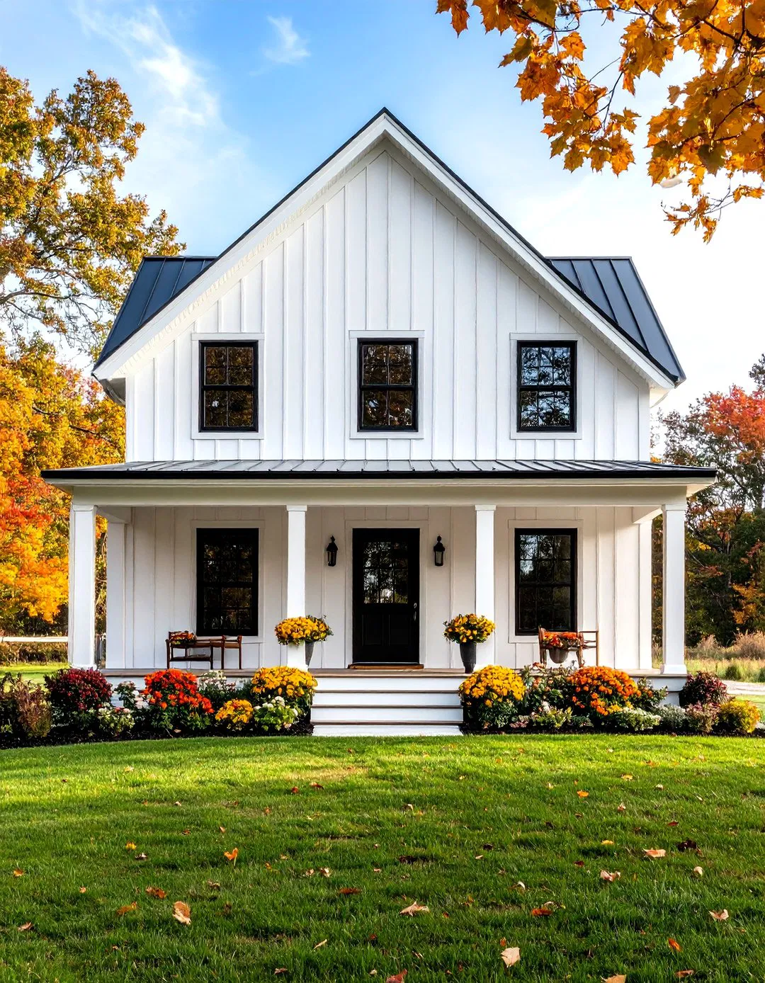 Modern Farmhouse Board and Batten Design - 24 White Siding House Designs