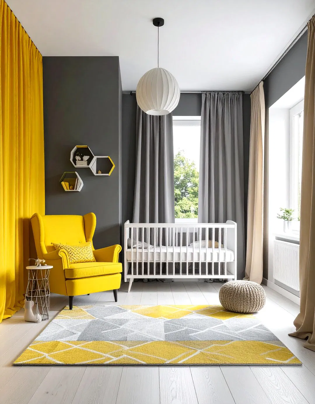Sunshine and Gray Modern Nursery