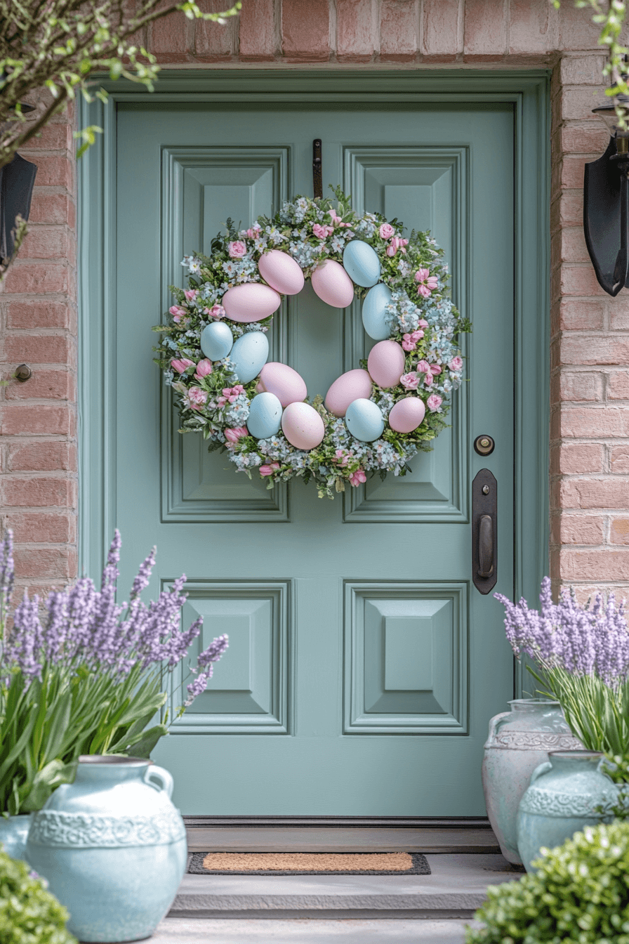 Pastel Egg and Floral Easter Wreath
