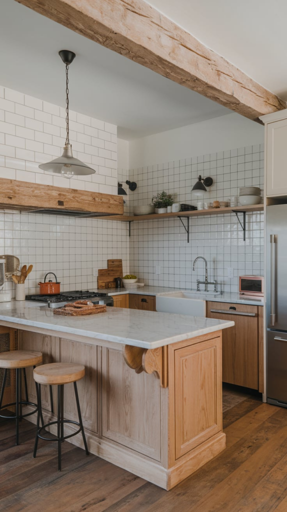 Rustic guest cottage interior