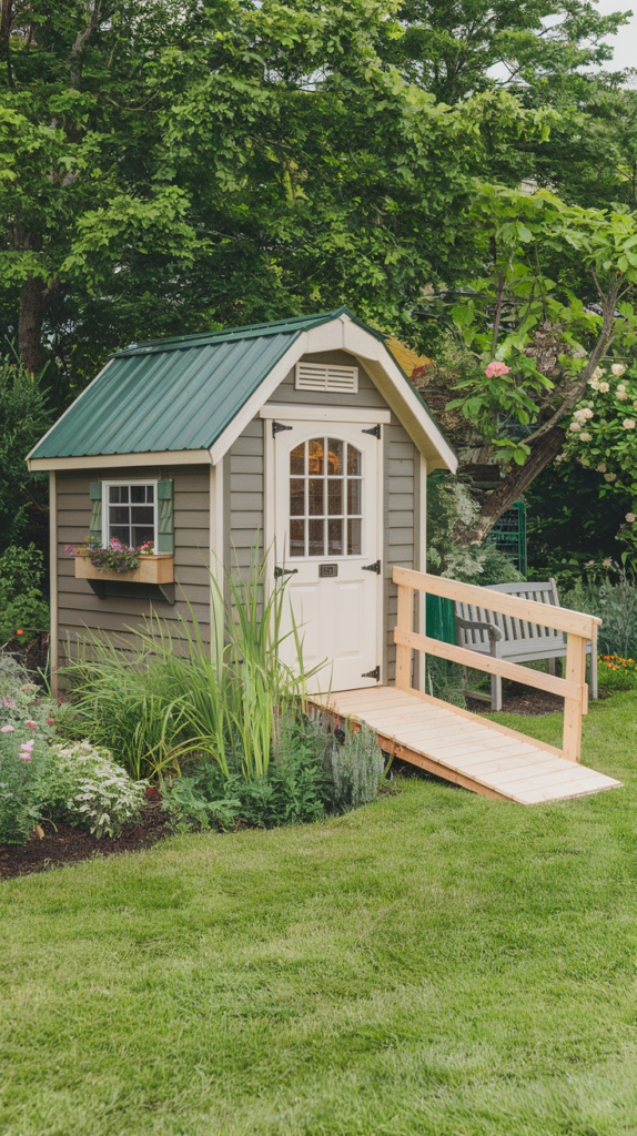 Whitewashed farmhouse shed
