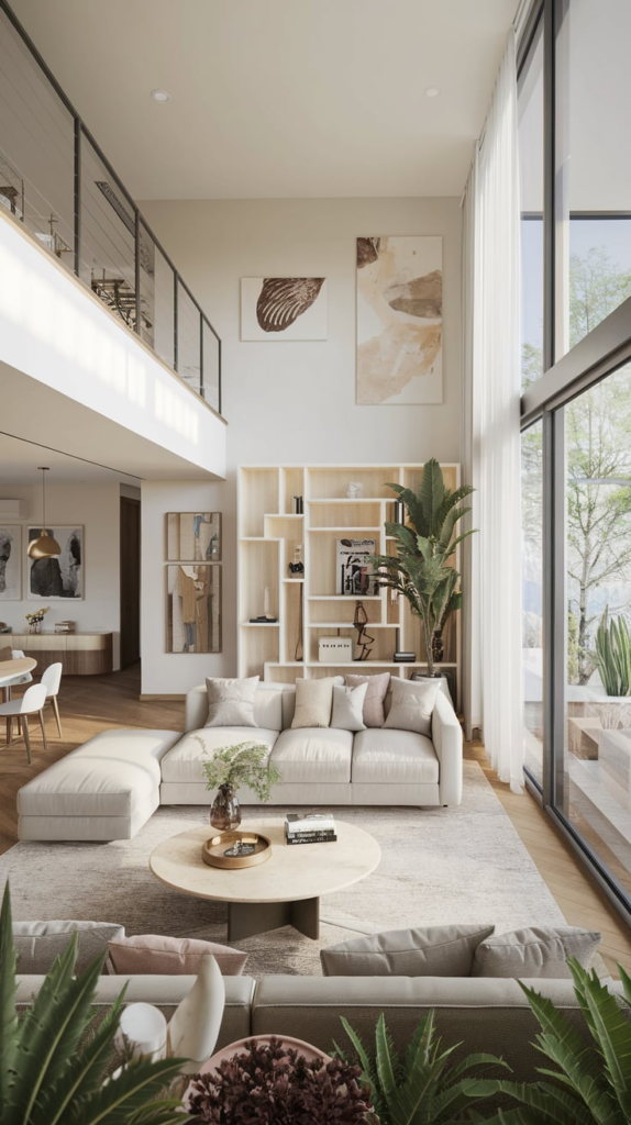 Open concept penthouse living area