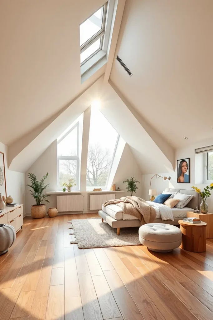 Stylish Cozy Modern Attic Bedroom Designs